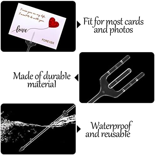 CCINEE 100pcs Clear Plastic Floral Pick Holders 9 Inches
