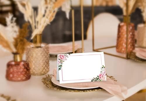 Boho Blush Pink Floral Place Cards Set 25 Pcs