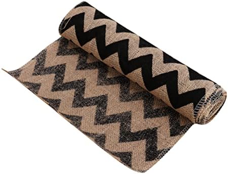 Elegant Dining Table Runners 275x30cm Burlap Linen Wave Pattern