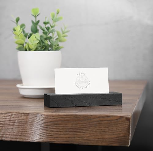 10 Pack Black Wood Place Card Holders for Events