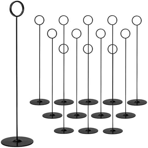 Tosnail 12 Pack 12 Inch Tall Table Number Holders Black