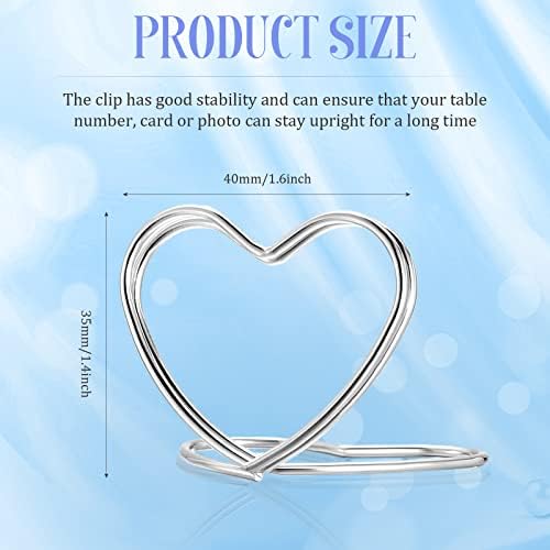 Moxweyeni 20 Pcs Heart Shape Place Card Holders