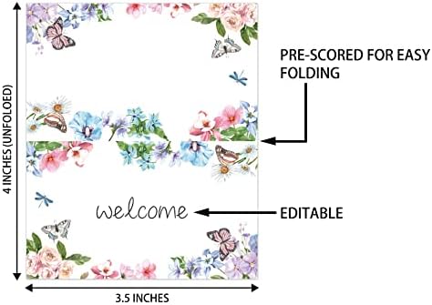 Butterfly Floral Place Cards Editable Pack of 25