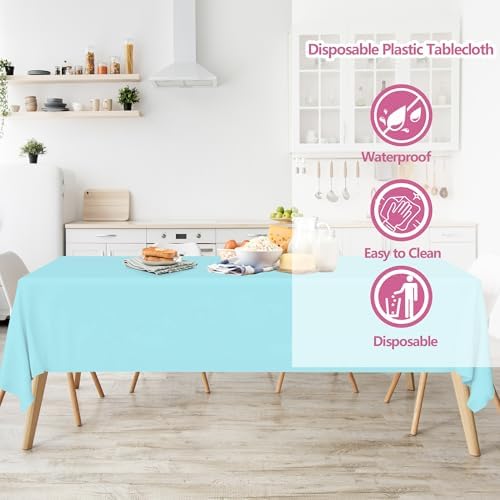 14 Pack Pastel Plastic Tablecloths for Summer Events