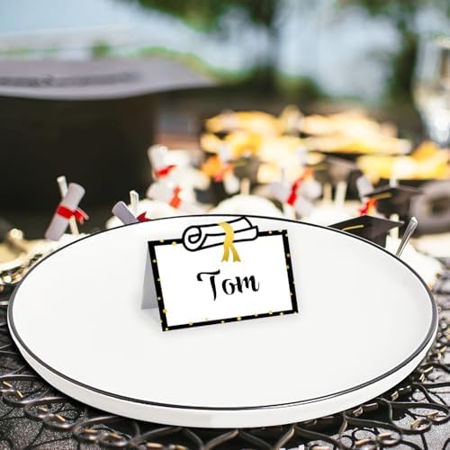 48 Pcs Grad Place Cards with Gold Design