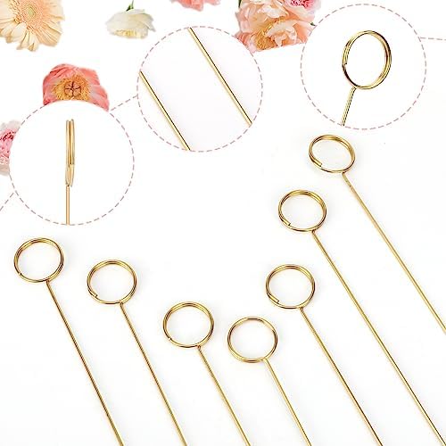 60Pcs Gold Metal Wire Floral Place Card Holders