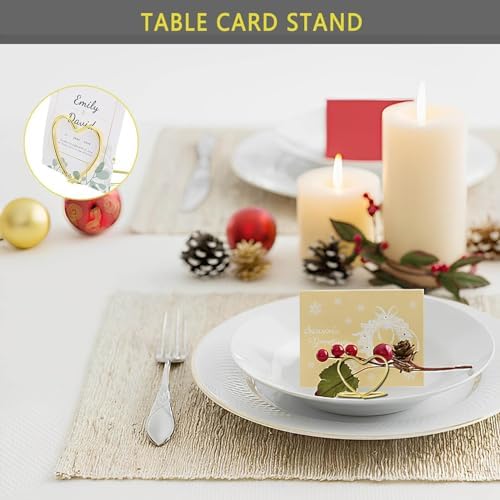 CunGLIN Gold Heart Shaped Place Card Holders 32 PCS