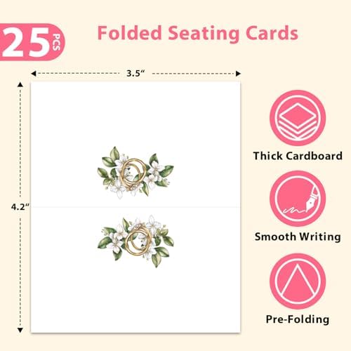 Floral Wedding Place Cards 25 Pack