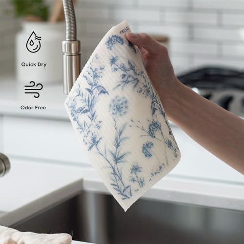 RECYCO 6 Pack Foggy Blue Swedish Dishcloths