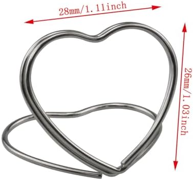 Haidong Heart Shape Place Card Holder 12PCS Silver Wedding Table Numbers