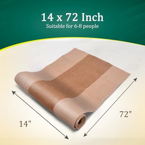 Fibeusion Burlap Table Runner Pack of 1 14x72