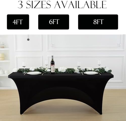 Craft And Party 2 Pack 6ft Black Spandex Tablecloths