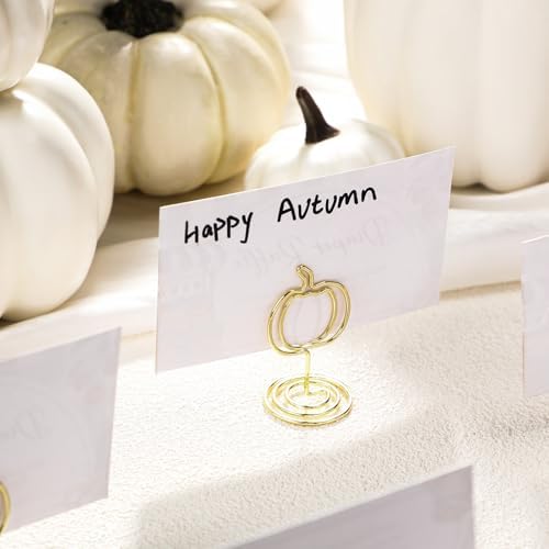 Rtteri 30 Pcs Fall Pumpkin Photo Holders for Centerpieces