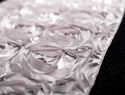 Andersons Silver Satin Rosette Table Runner 14x9ft Wedding Decor
