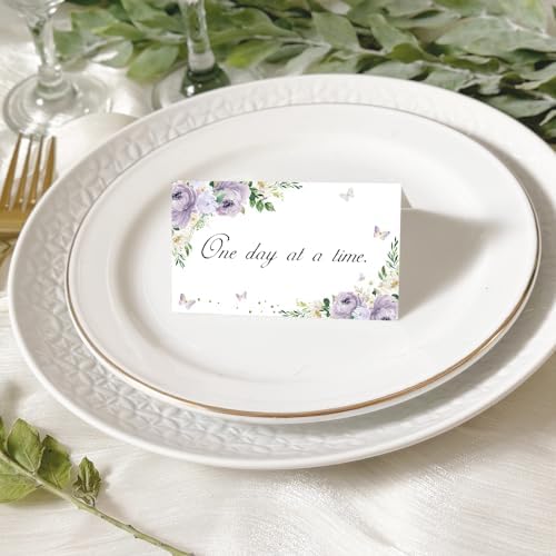 Whaline 100Pcs Floral Butterfly Place Cards for Party Events