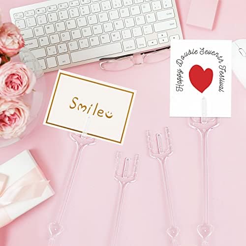 KIMOBER 100PCS Clear Plastic Place Card Holders