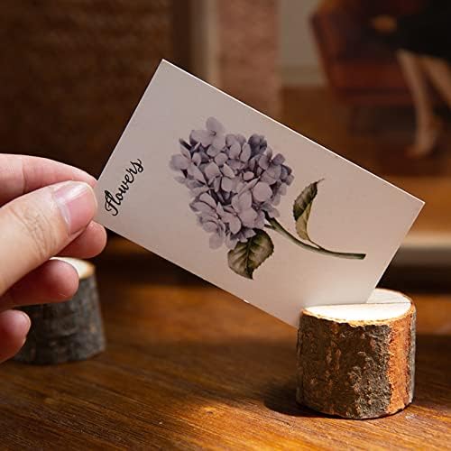 Tosnail 50 Wooden Place Card Holders with Kraft Paper Cards