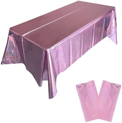 LabZhang 2 Pack Iridescent Pink Tablecloths