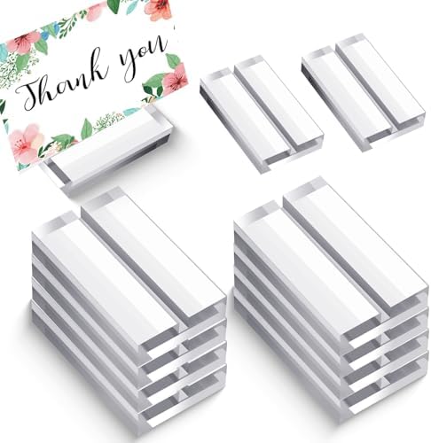 12 PCS Clear Acrylic Place Card Holders for Table