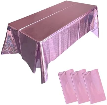 LabZhang 3 Pack Pink Iridescent Tablecloths