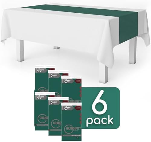 Dark Green 6 Pack Premium Disposable Table Runner 14 x 108 Inch