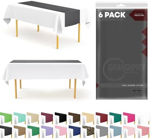 Dark Grey 6 Pack Premium Disposable Table Runner 14 x 108 Inch