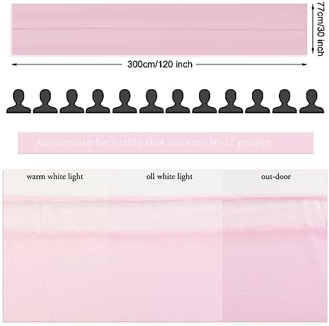 2 Pack 10ft Blushing Pink Chiffon Table Runner
