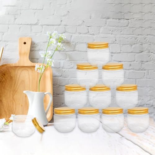 120 Pcs Clear Plastic Jars with Lids and Labels