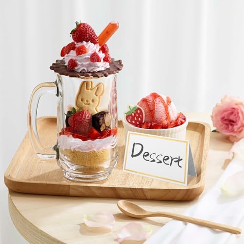 GeeRic 50 Pcs Foldable Place Cards with Gold Foil Border