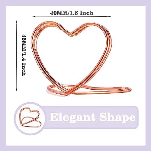 Cunglin Gold Heart Shape Place Card Holders 32 Pcs