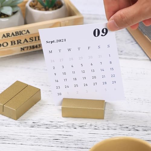 UNIQOOO 12 Pack 2 Inch Gold Birch Place Card Holders