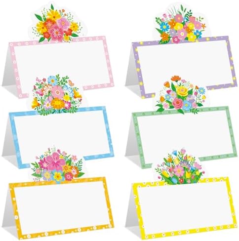 48 Pcs Spring Floral Place Cards for Parties and Events