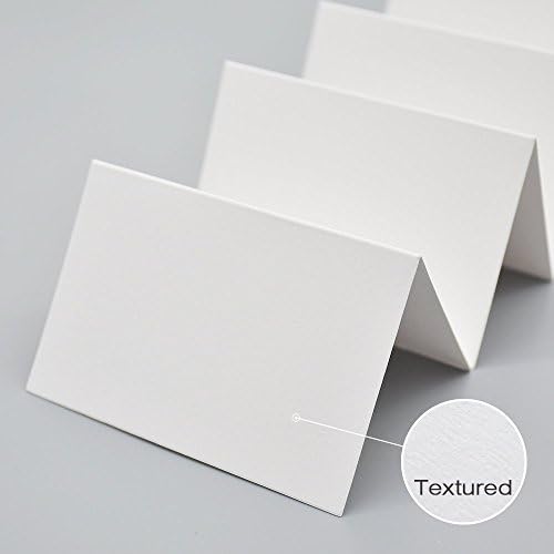 AZAZA 50 Pcs White Place Cards with Gold Border