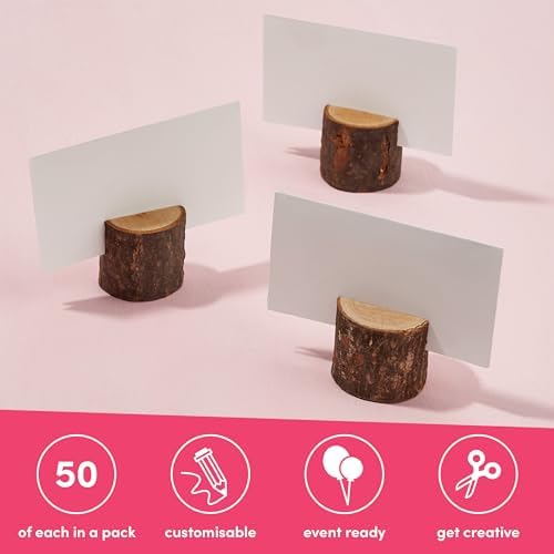 THE TWIDDLERS 50 Rustic Wood Place Card Holders
