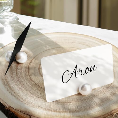 20 Pack Pearl Place Card Holders Set for Events