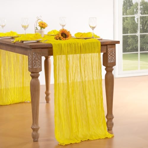 Yellow Cheesecloth Table Runner 6 Pack for Wedding and Baby Shower