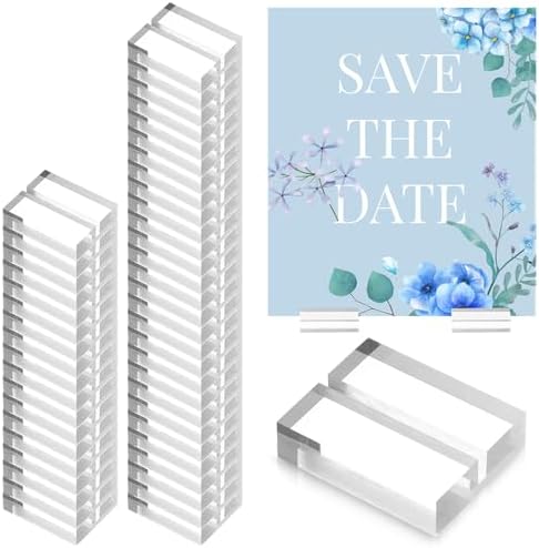 50 Pcs Clear Acrylic Place Card Holders for Wedding and Events