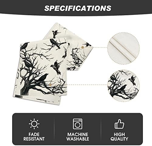 Artoid Mode Silhouette Tree Crows Halloween Table Runner