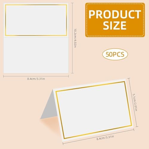 50-Pack Premium Gold Foil Border Place Cards