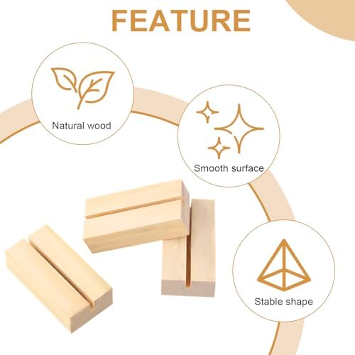 15PCS Wooden Place Card Holder for Tables and Events