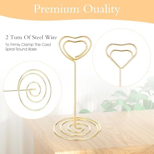 MAQUITA 36pcs Rose Gold Place Card Holder for Weddings