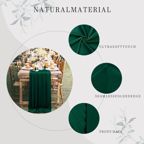 ShinyBeauty Emerald Green Velvet Table Runner 29x120 Wedding Party Use