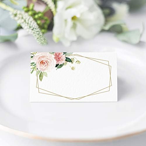 Bliss Collections Floral Place Cards 50 Pack 2 x 35 Inches