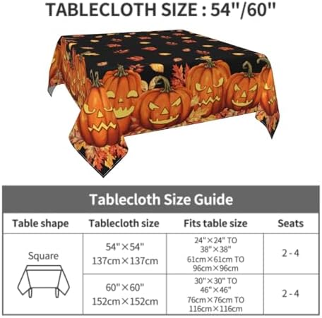 Halloween Tablecloth 54x54 Inch Square Spooky Pumpkin Decor