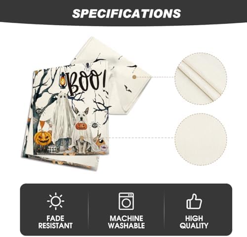 Artoid Mode Ghost Pumpkins Tree Table Runner for Halloween
