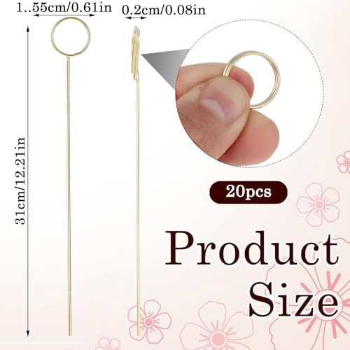 20Pcs Gold Metal Floral Place Card Holder for Weddings
