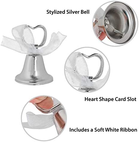 Super Z Outlet Silver Bell Place Card Holders 12 Pack