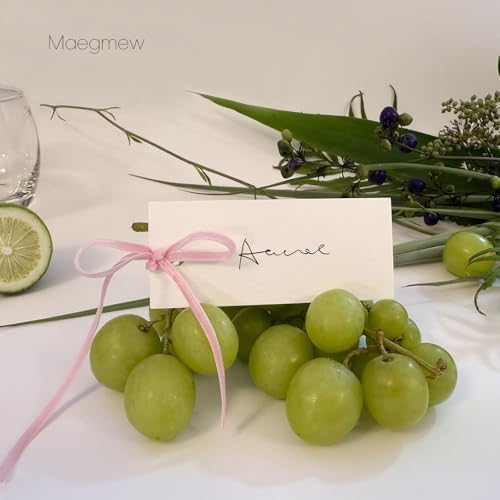 50 Pcs Place Cards with Velvet Ribbons for Weddings and Parties