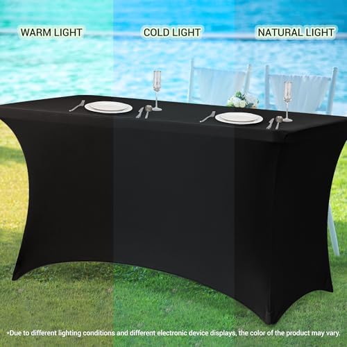 Obstal 6 Pack Stretch Spandex Table Covers for 6 Foot Tables 1