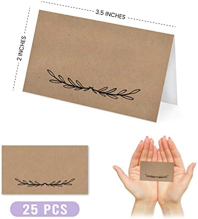 25 Rustic Kraft Tent Table Place Cards for Weddings and Events
